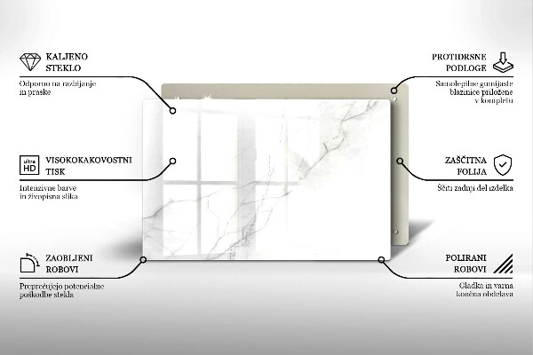 Tabla de cortar de vidrio Fondo de piedra de mármol