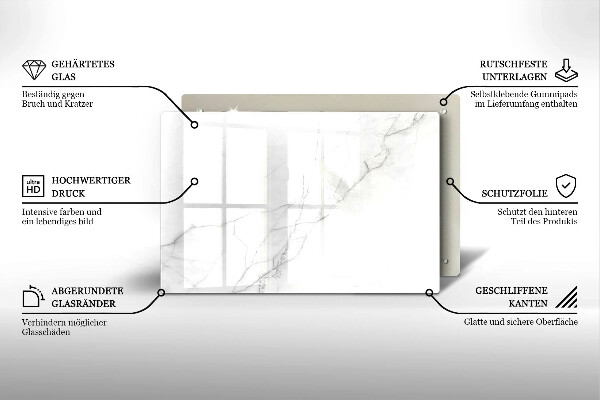 Tabla de cortar de vidrio Fondo de piedra de mármol