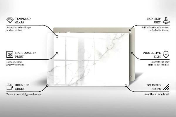 Tabla de cortar de vidrio Fondo de piedra de mármol