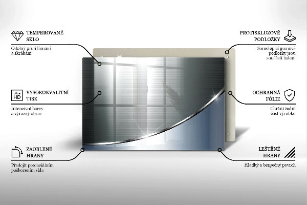 Tabla de cortar de vidrio Patrón de abstracción de metal