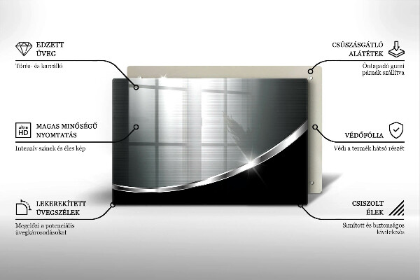 Tabla de cortar de vidrio Abstracción con metal