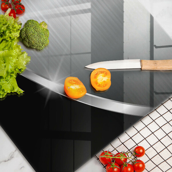 Tabla de cortar de vidrio Abstracción con metal