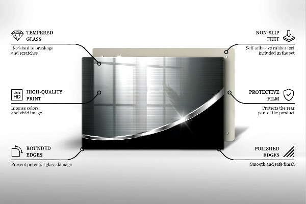 Tabla de cortar de vidrio Abstracción con metal