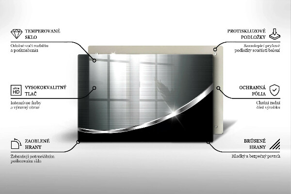Tabla de cortar de vidrio Abstracción con metal