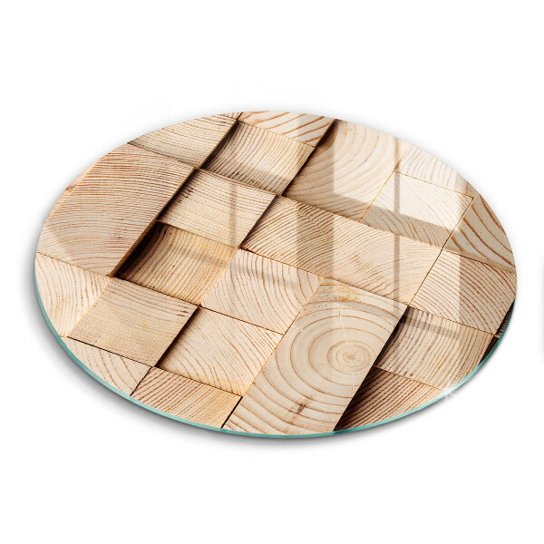 De vidrio templado Cuadrados de madera