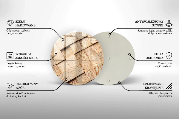 De vidrio templado Cuadrados de madera