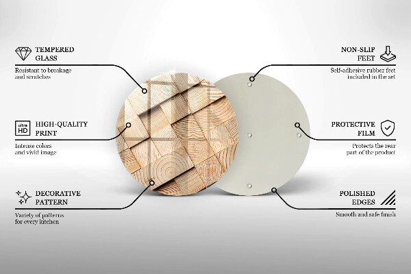 De vidrio templado Cuadrados de madera