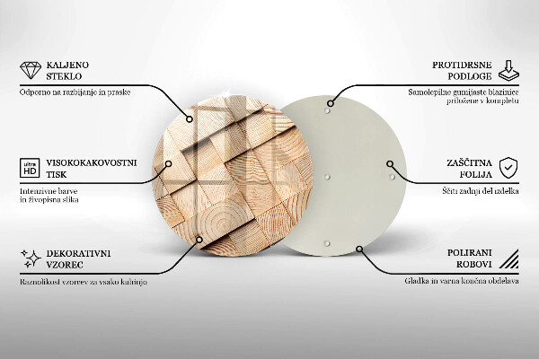De vidrio templado Cuadrados de madera