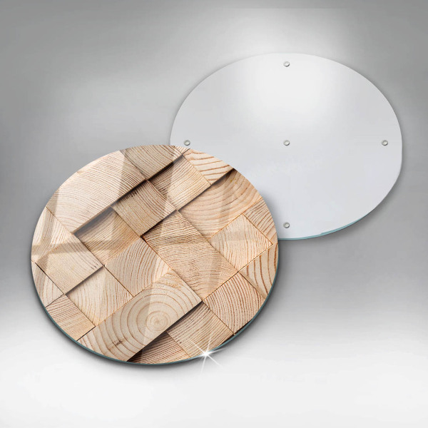 De vidrio templado Cuadrados de madera