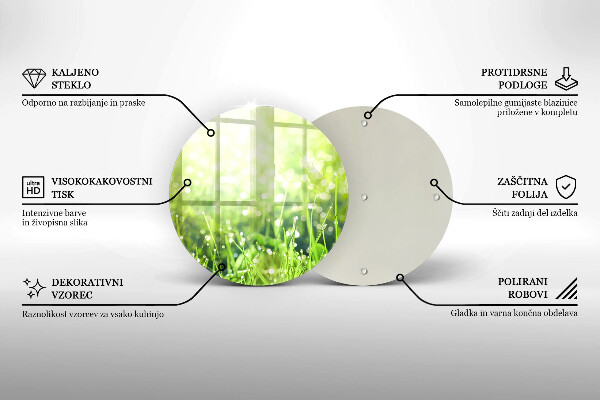 De vidrio templado Naturaleza - hierba y rocío