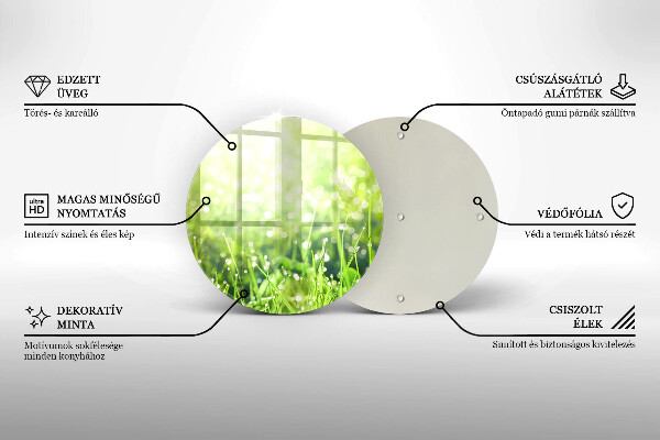 De vidrio templado Naturaleza - hierba y rocío