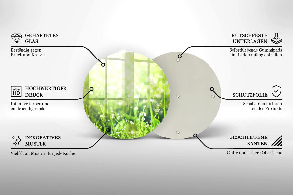 De vidrio templado Naturaleza - hierba y rocío