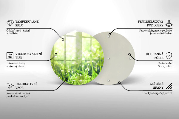 De vidrio templado Naturaleza - hierba y rocío