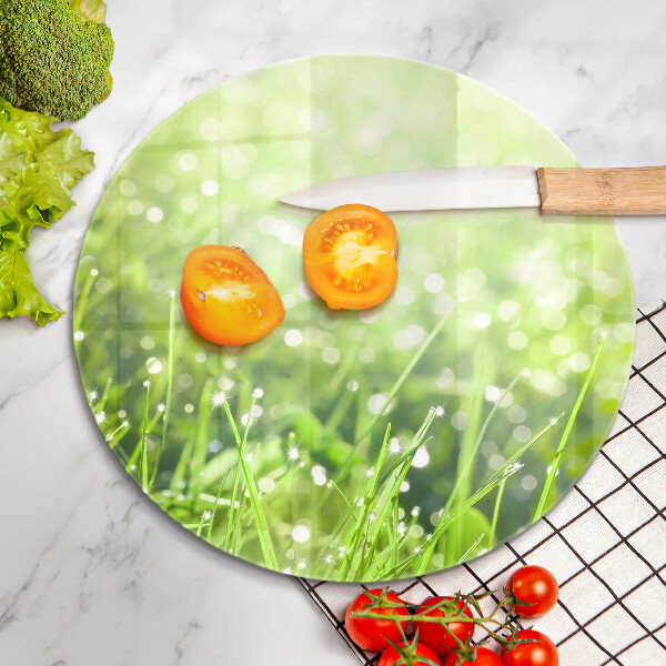 De vidrio templado Naturaleza - hierba y rocío