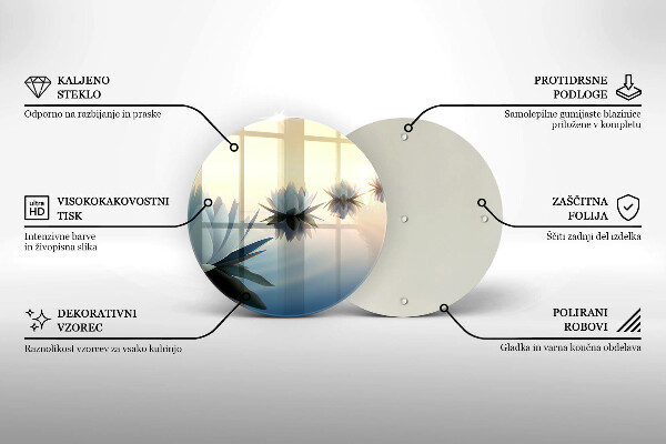 De vidrio templado Flores de lirio en el agua