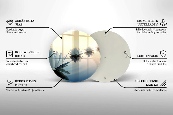 De vidrio templado Flores de lirio en el agua