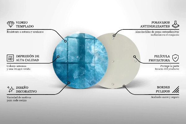 De vidrio templado Agua azul