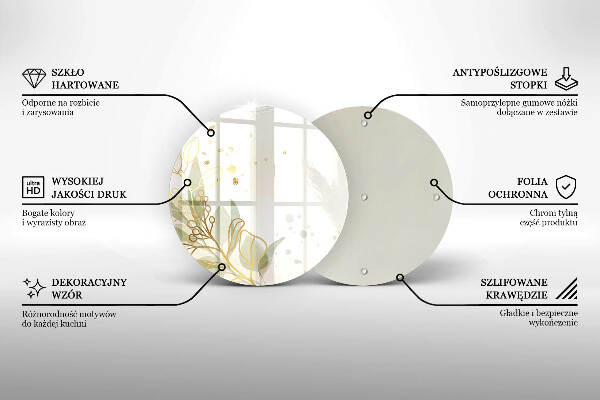De vidrio templado Acuarela y hojas de oro