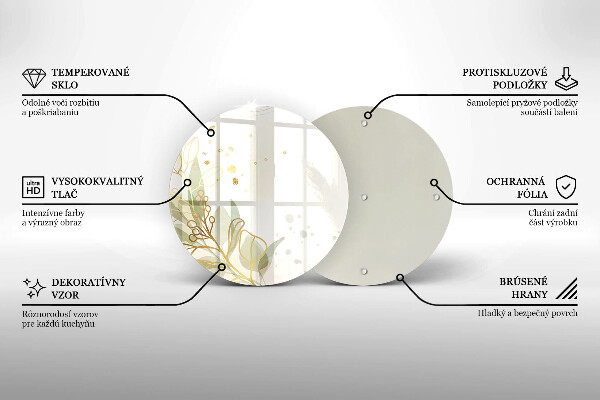 De vidrio templado Acuarela y hojas de oro
