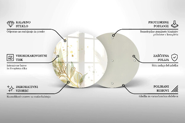 De vidrio templado Acuarela y hojas de oro