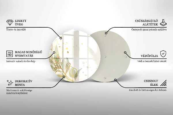 De vidrio templado Acuarela y hojas de oro