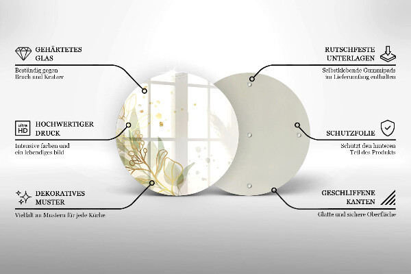 De vidrio templado Acuarela y hojas de oro
