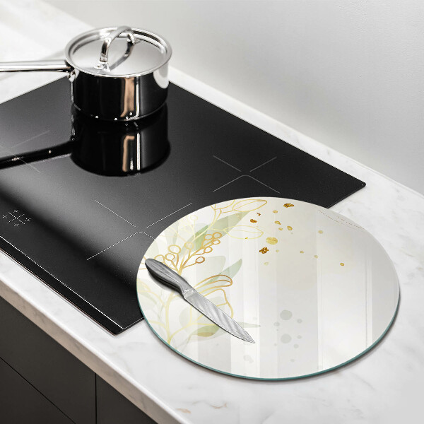 De vidrio templado Acuarela y hojas de oro