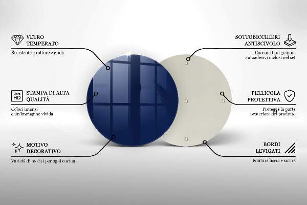 De vidrio templado Color azul