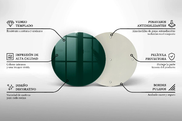 De vidrio templado Color verde