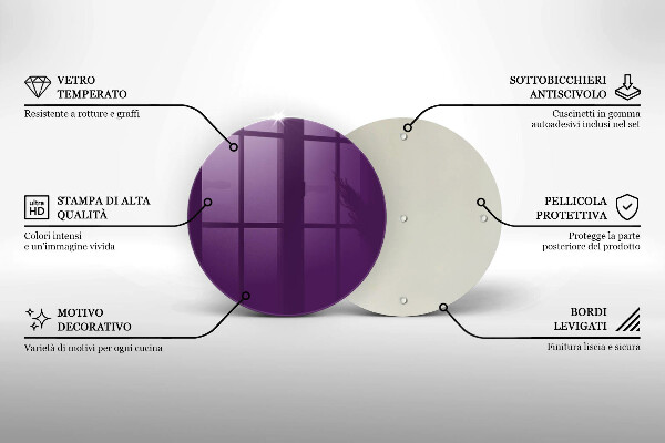 De vidrio templado Color violeta