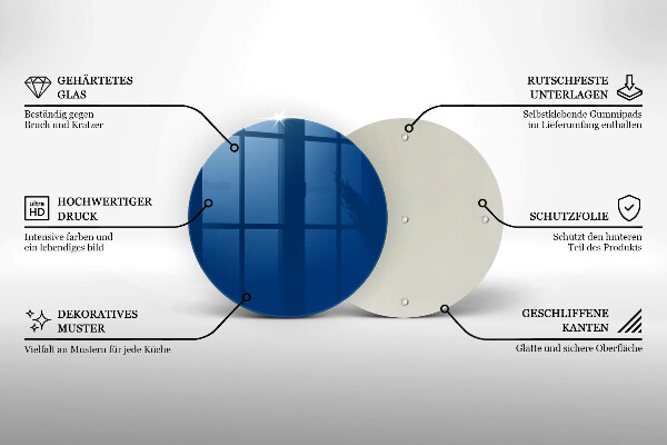 De vidrio templado Color azul