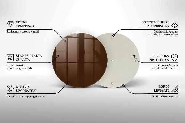 De vidrio templado Color marrón