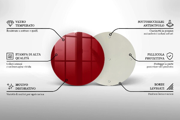 De vidrio templado Color rojo