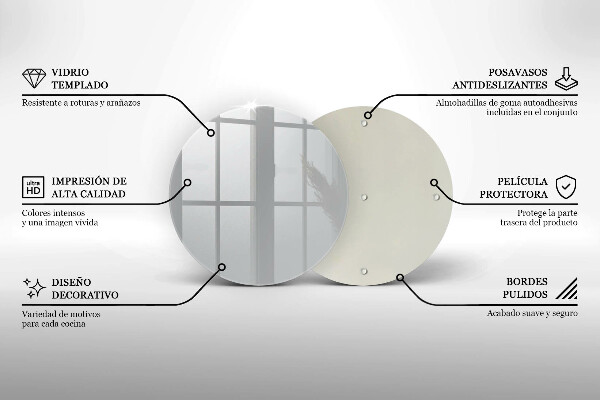 De vidrio templado Color gris