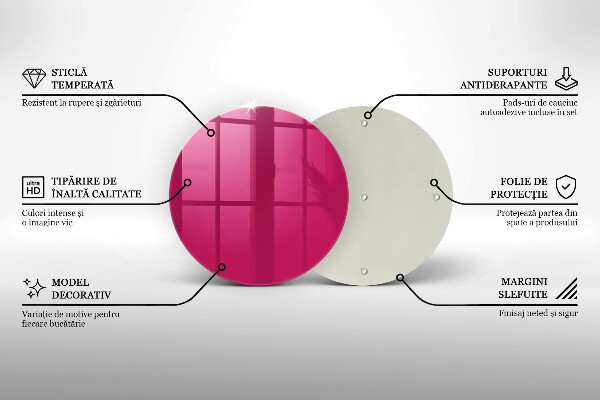 De vidrio templado Color rosa