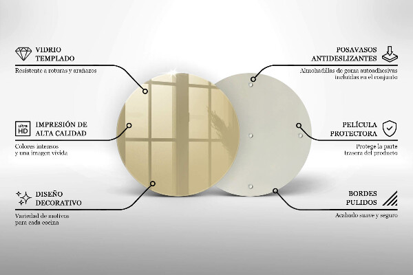 De vidrio templado Color beige