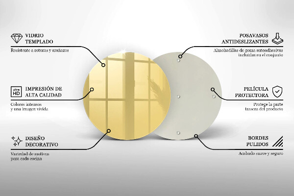 De vidrio templado Amarillo