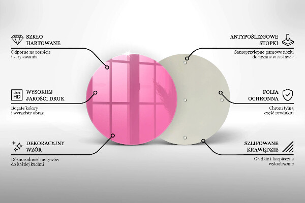 De vidrio templado Color rosa