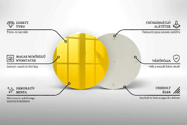 De vidrio templado Amarillo