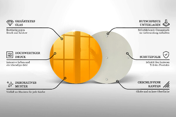 De vidrio templado Color amarillo oscuro