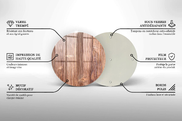 De vidrio templado Madera natural