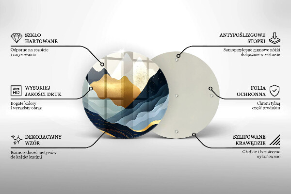 De vidrio templado Montañas abstractas