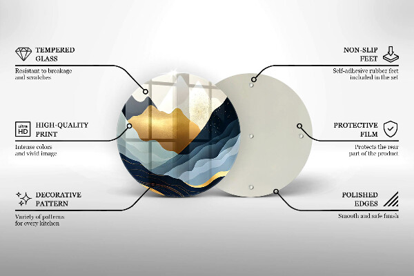 De vidrio templado Montañas abstractas