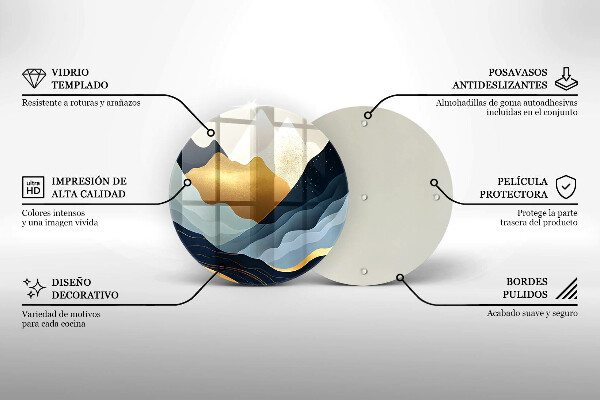 De vidrio templado Montañas abstractas