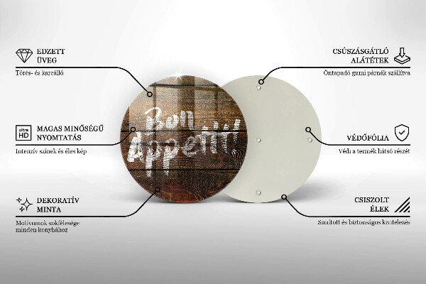 De vidrio templado Tableros de inscripción bon appetit