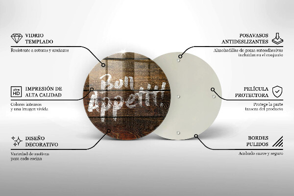 De vidrio templado Tableros de inscripción bon appetit