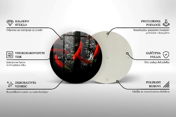 De vidrio templado Chiles en agua