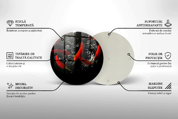 De vidrio templado Chiles en agua