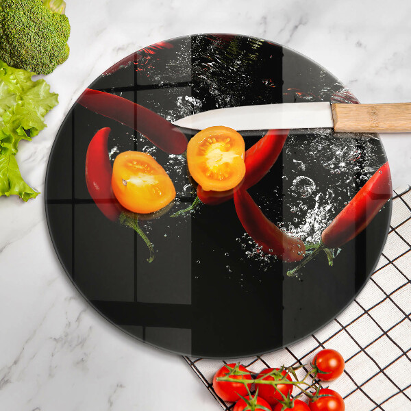 De vidrio templado Chiles en agua