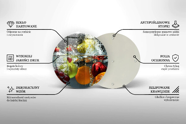 De vidrio templado Fruta jugosa en agua